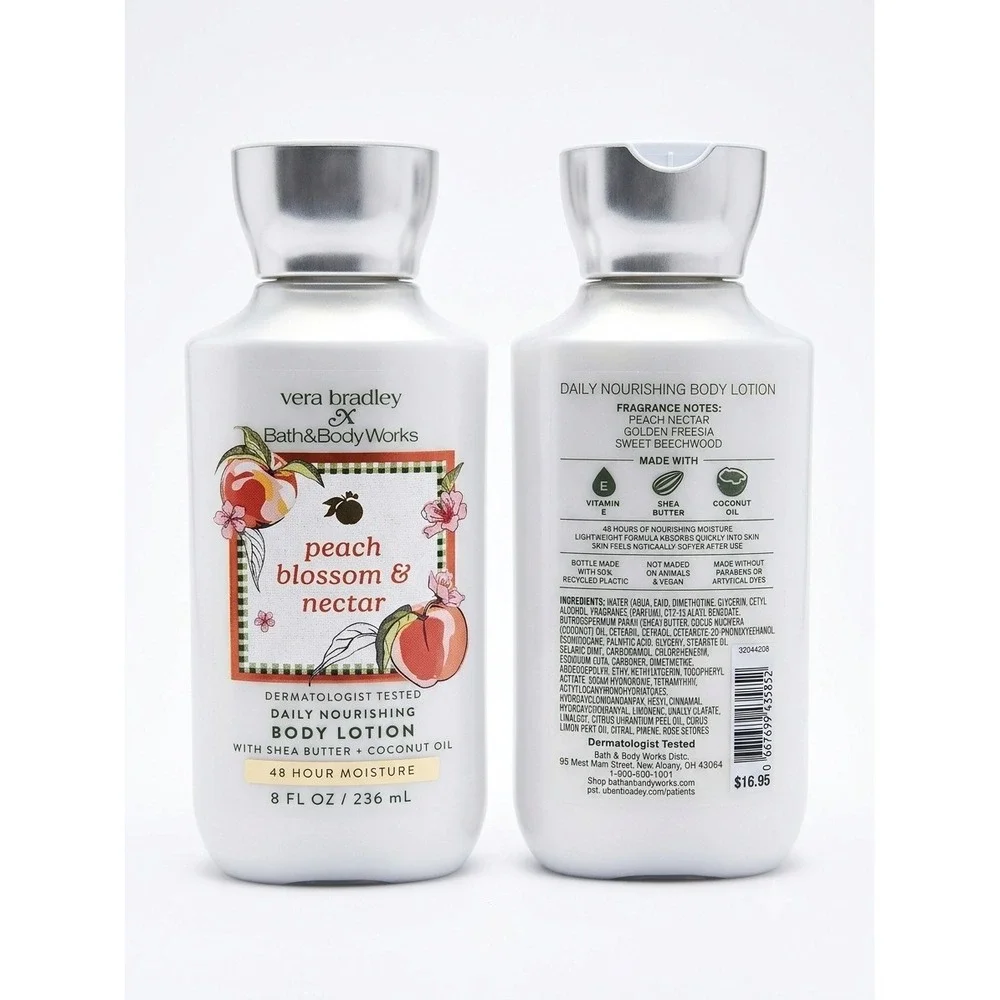 Vera Bradley x Bath & Body Works Peach Blossom & Nectar Body Lotion 8oz NWT